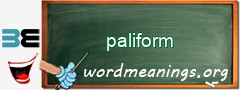 WordMeaning blackboard for paliform